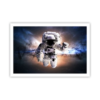 Obraz - Plakat - Pozdrowienia z kosmosu - 91x61cm - Astronauta Kosmos Kosmonauta - Foto Plakaty na ścianę bez ramy - Plakat do Salonu Sypialni ARTTOR - ARTTOR