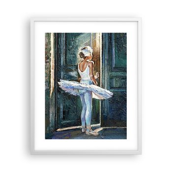 Obraz - Plakat - Przed popisem - 40x50cm - Baletnica Dziewczynka Sztuka - Foto Plakaty w ramie koloru białego do Salonu Sypialni ARTTOR - ARTTOR