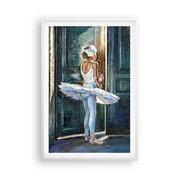 Obraz - Plakat - Przed popisem - 61x91cm - Baletnica Dziewczynka Sztuka - Foto Plakaty na ścianę w ramie białej - Plakat do Salonu Sypialni ARTTOR - ARTTOR