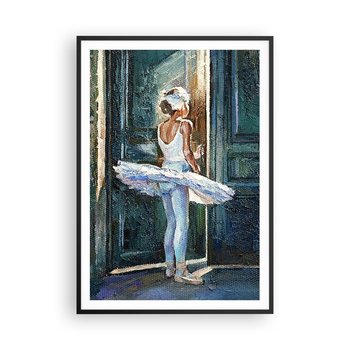 Obraz - Plakat - Przed popisem - 70x100cm - Baletnica Dziewczynka Sztuka - Foto Plakaty w ramie koloru czarnego do Salonu Sypialni ARTTOR - ARTTOR