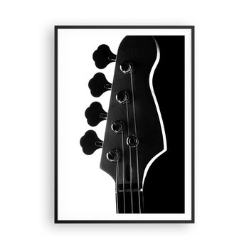 Obraz - Plakat - Rockowa cisza  - 70x100cm - Gitara Muzyka Nowoczesny - Foto Plakaty w ramie koloru czarnego do Salonu Sypialni ARTTOR - ARTTOR