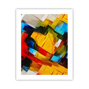 Obraz - Plakat - Różnobarwny przekładaniec - 40x50cm - Abstrakcja Kubizm Sztuka - Foto Plakaty bez ramy do Salonu Sypialni ARTTOR - ARTTOR