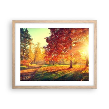 Obraz - Plakat - Rude jest piękne - 50x40cm - Krajobraz Park Natura - Foto Plakaty w ramie koloru jasny dąb do Salonu Sypialni ARTTOR - ARTTOR