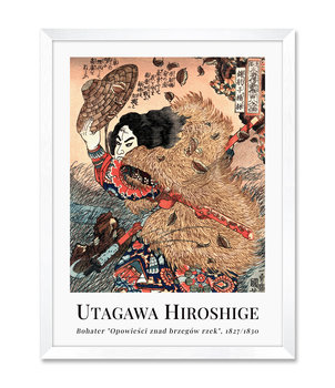 Obraz plakat samuraj w stylu orientalnym japońskim do salonu kuchni Japonia 32x42 cm - iWALL studio
