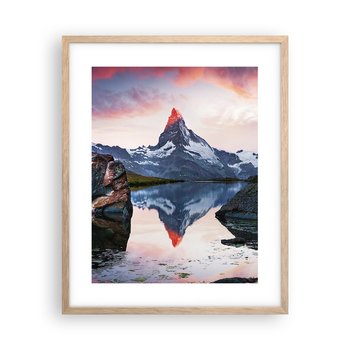 Obraz - Plakat - Serce gór jest gorące - 40x50cm - Krajobraz Góry Natura - Foto Plakaty w ramie koloru jasny dąb do Salonu Sypialni ARTTOR - ARTTOR