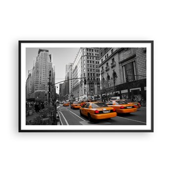 Obraz - Plakat - Słońca wielkiego miasta - 91x61cm - Miasto Nowy Jork Manhattan - Foto Plakaty na ścianę w czarnej ramie - Plakat do Salonu Sypialni ARTTOR - ARTTOR