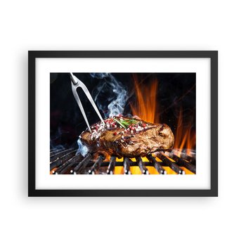 Obraz - Plakat - Soczyste i wonne - 40x30cm - Gastronomia Stek Grill - Foto Plakaty na ścianę w czarnej ramie - Plakat do Salonu Sypialni ARTTOR - ARTTOR