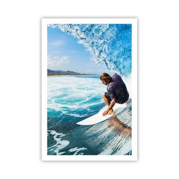 Obraz - Plakat - Tańczący z falami - 61x91cm - Sport Surfing Deska Surfingowa - Foto Plakaty na ścianę bez ramy - Plakat do Salonu Sypialni ARTTOR - ARTTOR