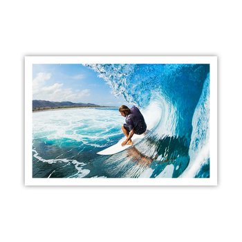 Obraz - Plakat - Tańczący z falami - 91x61cm - Sport Surfing Deska Surfingowa - Foto Plakaty na ścianę bez ramy - Plakat do Salonu Sypialni ARTTOR - ARTTOR