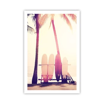 Obraz - Plakat - To będzie wspaniały dzień - 61x91cm - Surfing Plaża Palma Kokosowa - Foto Plakaty na ścianę bez ramy - Plakat do Salonu Sypialni ARTTOR - ARTTOR