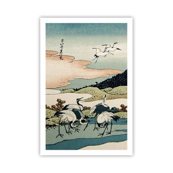 Obraz - Plakat - W japońskim duchu - 61x91cm - Bocian Ptak Krajobraz - Foto Plakaty na ścianę bez ramy - Plakat do Salonu Sypialni ARTTOR - ARTTOR