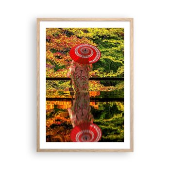 Obraz - Plakat - W świątyni natury - 50x70cm - Ogród Japoński Natura Gejsza - Nowoczesny modny obraz Plakat rama jasny dąb ARTTOR - ARTTOR