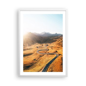 Obraz - Plakat - W złotej dolinie - 50x70cm - Krajobraz Góry Włochy - Nowoczesny modny obraz Plakat rama biała ARTTOR - ARTTOR