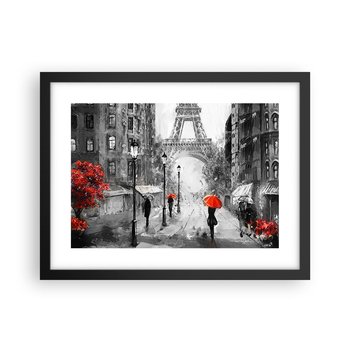 Obraz - Plakat - Wszystkie drogi prowadzą do niej - 40x30cm - Miasto Paryż Wieża Eiffla - Foto Plakaty na ścianę w czarnej ramie - Plakat do Salonu Sypialni ARTTOR - ARTTOR