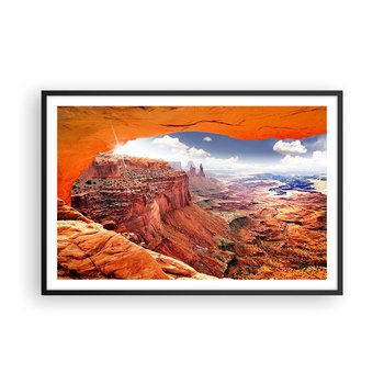 Obraz - Plakat - Wyrzeźbione przez samą naturę - 91x61cm - Krajobraz Park Narodowy Arizona Grand Canyon - Foto Plakaty na ścianę w czarnej ramie - Plakat do Salonu Sypialni ARTTOR - ARTTOR
