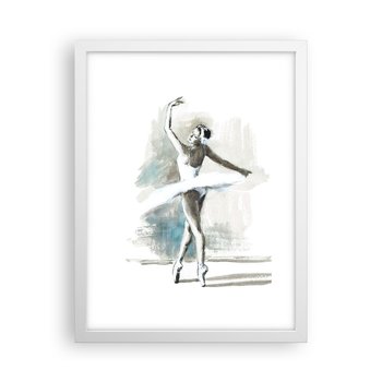 Obraz - Plakat - Zaklęta w łabędzia - 30x40cm - Baletnica Taniec Balet - Foto Plakaty na ścianę w ramie białej - Plakat do Salonu Sypialni ARTTOR - ARTTOR