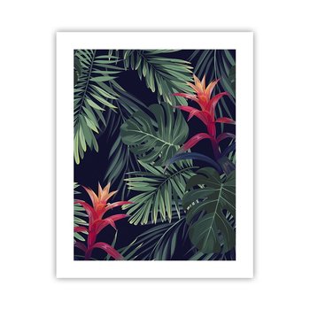 Obraz - Plakat - Zapłonąć w zieleni - 40x50cm - Kwiaty Roślina Tropikalna Liście Palmowe - Foto Plakaty bez ramy do Salonu Sypialni ARTTOR - ARTTOR