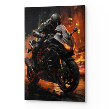 Obraz płótno na ścianę do salonu sypialni MOTOCYKLISTA CARS00130 30x40 - Wave Print