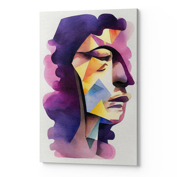 Obraz płótno salon sypialnia abstrakcja twarz fioletowy ABST00058 30x40 - Wave Print