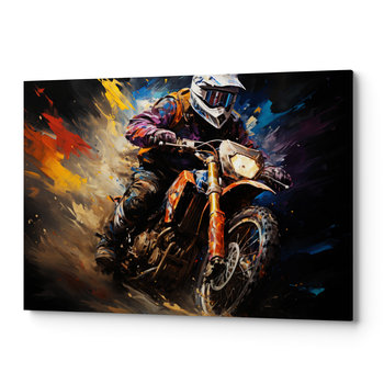 Obraz płótno ściana do salonu sypialni MOTOCYKLISTA JASNY CARS00011 30x40 - Wave Print