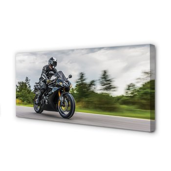 Obraz płótno TULUP Motocykl niebo chmury droga, 120x60 cm - Tulup
