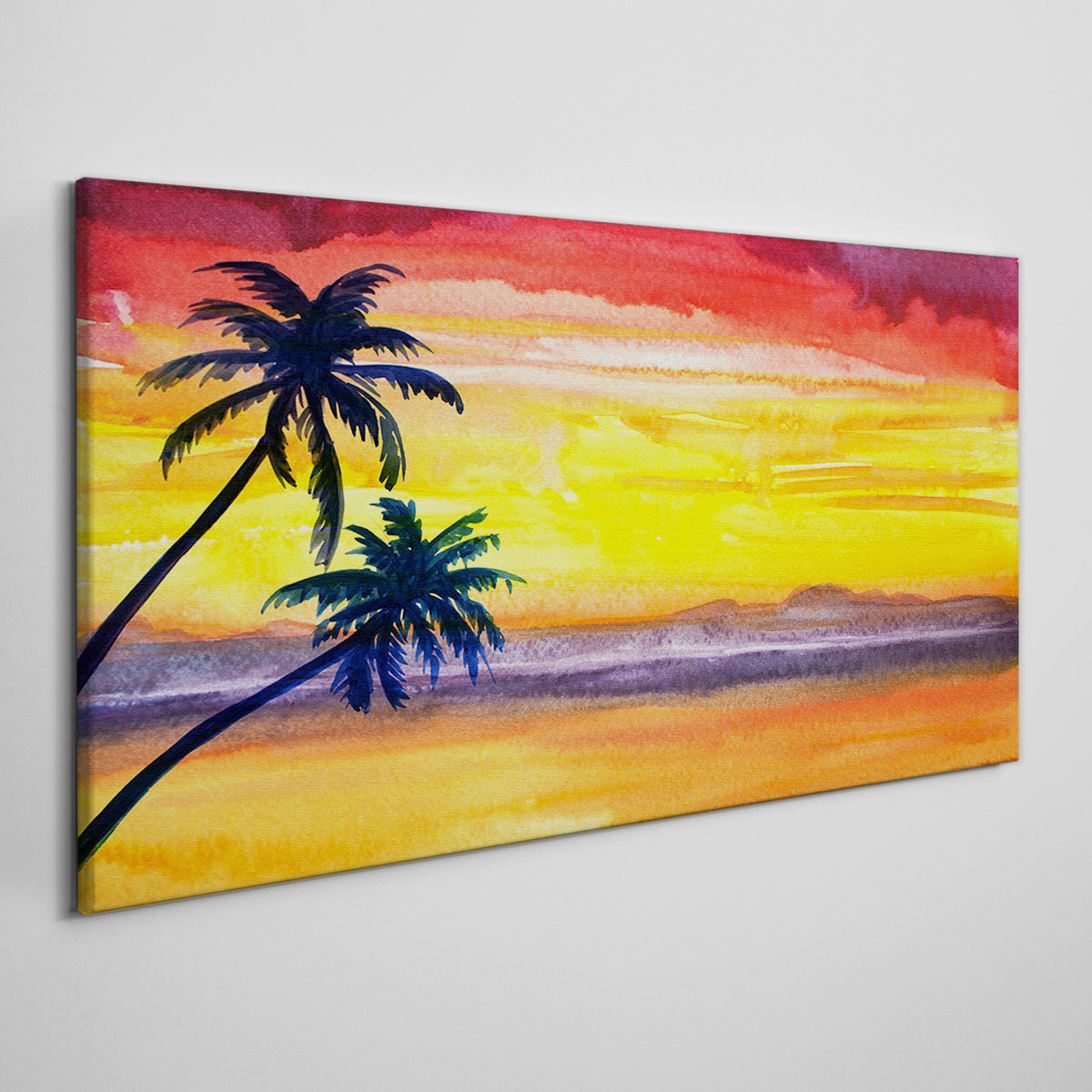 Obraz ptno Wybrzee palmy zachd soca 100x50 - Coloray | Sklep ...