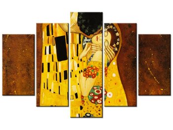 Obraz, Pocałunek wg Gustav Klimt, 5 elementów, 100x63 cm - Oobrazy