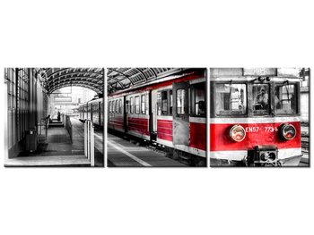 Obraz Pociąg na peronie, 3 elementy, 120x40 cm - Oobrazy