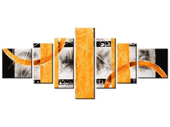 Obraz Pomarańczowa abstrakcja, 7 elementów, 160x70 cm - Oobrazy