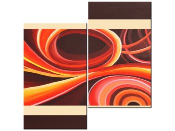Obraz Pomarańczowy wir, 2 elementy, 60x60 cm - Oobrazy