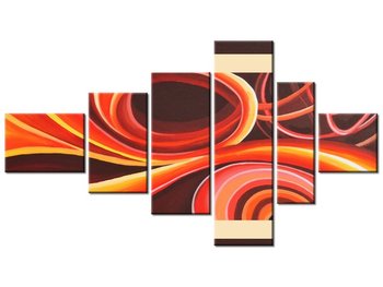 Obraz Pomarańczowy wir, 6 elementów, 180x100 cm - Oobrazy