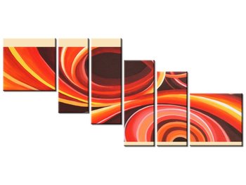 Obraz Pomarańczowy wir, 6 elementów, 220x100 cm - Oobrazy