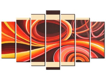 Obraz Pomarańczowy wir, 7 elementów, 140x80 cm - Oobrazy