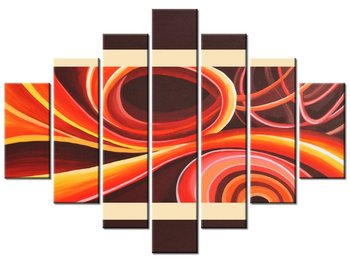 Obraz Pomarańczowy wir, 7 elementów, 210x150 cm - Oobrazy