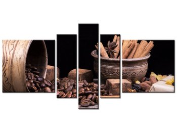 Obraz Popołudniowa kawa, 5 elementów, 160x80 cm - Oobrazy