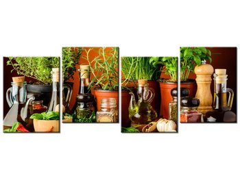 Obraz Przyprawy ziołowe, 4 elementy, 120x45 cm - Oobrazy