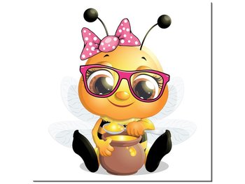 Obraz, Pszczółka w okularach jedząca miodek, 30x30 cm - Oobrazy