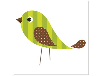 Obraz Ptaszek w zielone paski, 30x30 cm - Oobrazy