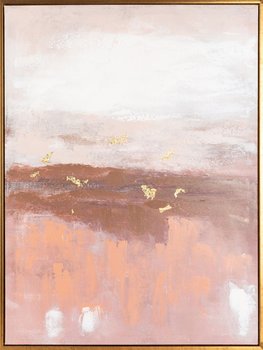 Obraz Ręcznie Malowany Abstrakcja 60X80 Różowy + Złoty - Eurofirany
