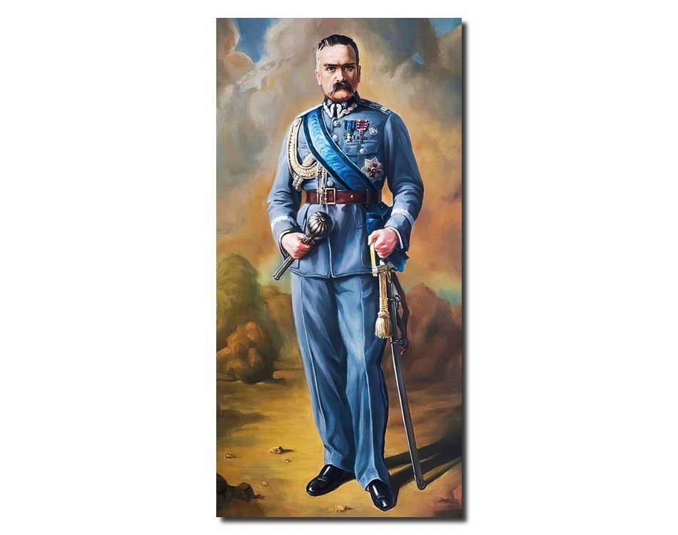 Obraz Reprodukcja MARSZAŁEK JÓZEF PIŁSUDSKI Portret Obraz Patriotyczny ...