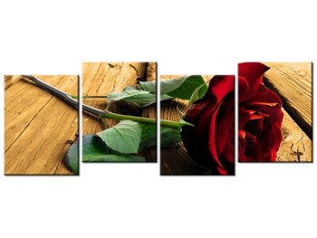 Obraz Róża dla ukochanej, 4 elementy, 120x45 cm - Oobrazy