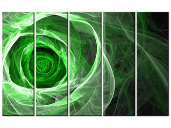Obraz Róża fraktalna green, 5 elementów, 100x63 cm - Oobrazy