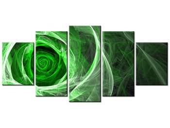Obraz, Róża fraktalna green, 5 elementów, 150x70 cm - Oobrazy