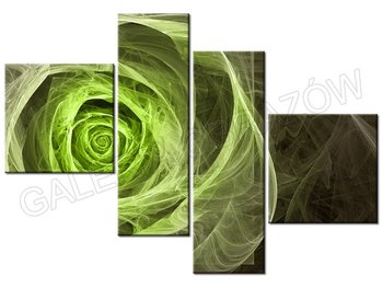 Obraz Róża fraktalna limonka, 4 elementy, 100x70 cm - Oobrazy