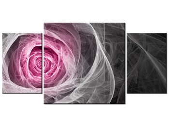 Obraz Róża fraktalna w fuksji, 3 elementy, 80x40 cm - Oobrazy