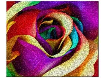 Obraz Róża w stylu Van Gogh, 60x50 cm - Oobrazy