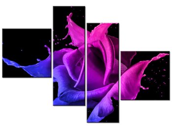 Obraz, Róża z farb - Jakub Banaś, 4 elementy, 100x70 cm - Oobrazy