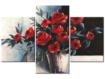 Obraz Róże w wazonie, 3 elementy, 90x60 cm - Oobrazy