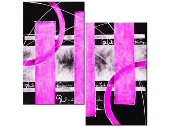 Obraz Różowa abstrakcja, 2 elementy, 60x60 cm - Oobrazy