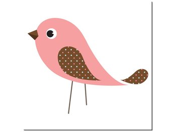 Obraz Różowo brązowy ptaszek, 30x30 cm - Oobrazy